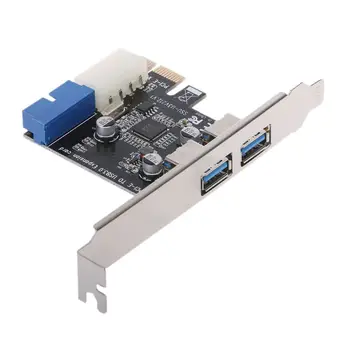 2 Prievadai USB 3.0 PCI Express Priekinis Skydelis su Valdymo Kortelės Adapteris 4-Pin Ir 20 Pin
