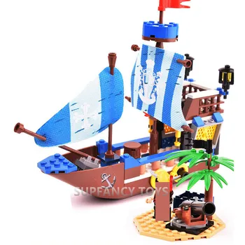 200Pcs Piratai Battlesh Valtys Tvirtovė Bounty Piratų Laivo Modelį, Statybos Blokus 