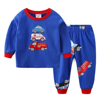 2019 Berniukai pajama nustatyti, pižamos vaikams Pižama koszula nocna Traktoriaus Automobilių pižamą enfant kūdikių pižama stich Animacinių filmų Raketų Drabužiai