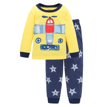 2019 Berniukai pajama nustatyti, pižamos vaikams Pižama koszula nocna Traktoriaus Automobilių pižamą enfant kūdikių pižama stich Animacinių filmų Raketų Drabužiai