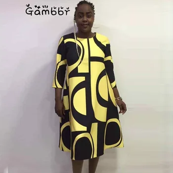 2019 Naujas Mados Tradicinių Afrikos Spausdinti Dizainas heidi bazin Pusė Rankovės Dashiki Dress Lady Plus Dydis 3XL Moterų Drabužių Elegantiškas