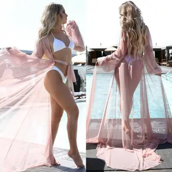 2019 naujas vasaros seksuali Moteris Šifono žr.-per Bikini ilgai Padengti Iki maudymosi kostiumėlį, maudymosi Kostiumėliai, Paplūdimio Suknelė Maudymosi Kostiumas
