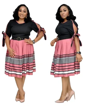 2019 naują atvykimo vasarą ir rudenį afrikos moterų grožio plius dydis kelio ilgio suknelė M-XXL