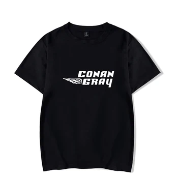 2020 Conan Pilkos spalvos marškinėlius Juokinga Spausdinti mados Vasaros trumpomis Rankovėmis Conan Pilkos spalvos marškinėlius plius dydis Vyrų/Moterų