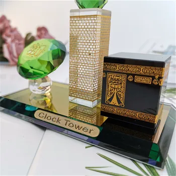 2020 Eid mubarakas Musulmonų prekių ramadanas apdailos amatų islamo dekoro Kristalų Kaaba Mekoje Haji Arabų rankdarbiai suvenyrai
