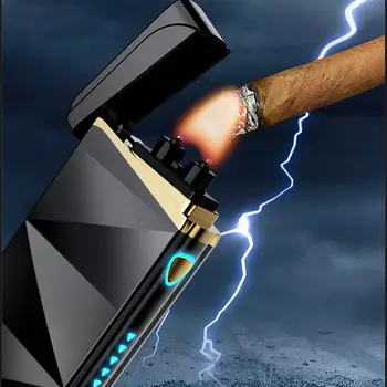 2020 Galios Ekranas Liepsna Naujųjų Metų Dizaino Žiebtuvėlis USB Impulso Cigarų Žiebtuvėliai Vyrų Cigarečių Dovanos Vaikinui