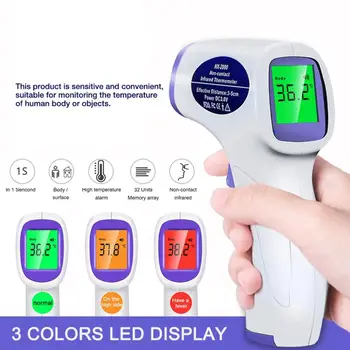 2020 m. Centrinis nekontaktinės Thermodetector Termometro Kaktos Термометр Termometras Metrų Lazerinį Ginklą LCD Ekranas Kūno Kūdikių Suaugusiųjų