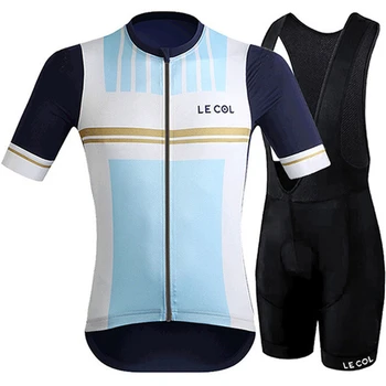 2020 m. LE COL dviratį dviračiu teamclothing Vyrams trumpomis rankovėmis jersey rinkiniai gelio pagalvėlę, šortai, kombinezonai su antkrūtiniais ropa ciclismo maillot MTB kelių dviračių rinkinys