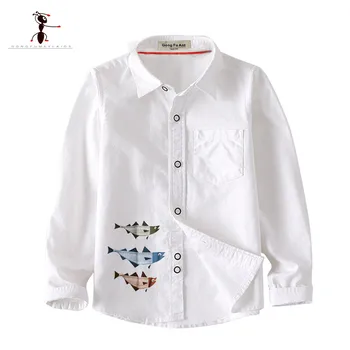 2020 m. Originalus Dizainas Pavasario Medvilnės Berniukų Marškiniai Mėlyna Balta Mokyklos Marškiniai, Uniformos 3T-12T Didelis Vaikų Marškinėliai 3888