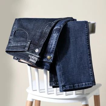 2020 m. rudenį, žiemą prekės ženklo drabužių naujas slim straight džinsus klasikinis mados kišenėje jaunimo vyrų medvilnės atsitiktinis kelnės mėlynos, pilkos