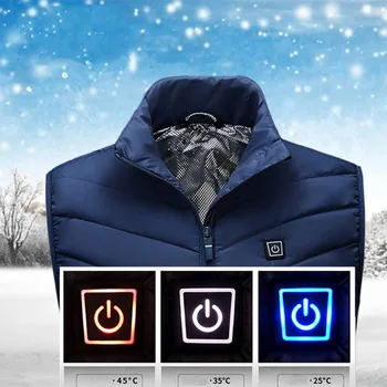 2020 m. Žiemos Mens USB Šildymo Elektros Marškinėliai Vyrams Šilta Striukė be Rankovių Vyrų Klasikinis Šildymo Protingas Paltai