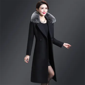 2020 m. Žiemos Moterys Ilgo Kailio, Elegantiškas Plonas Plius Dydis Kailio Aukštos Kokybės Streetwear korėjos Stiliaus Kailis 4xl
