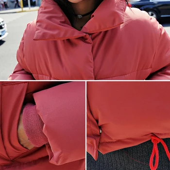 2020 m. žiemos moterys parkas kietas burbulas striukė stovėti apykaklės storio korėjos stiliaus storio outwear atsitiktinis paltai femme giacca donna
