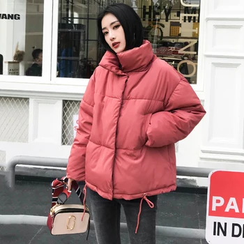 2020 m. žiemos moterys parkas kietas burbulas striukė stovėti apykaklės storio korėjos stiliaus storio outwear atsitiktinis paltai femme giacca donna