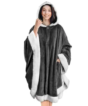 2020 M. Žiemos Pliušinis Antklodė Skaros Suknelė Homewear Sleepwear Suaugusiųjų Unisex Mados Kalėdų Hoodies Gobtuvu Apsiaustu, Naktiniai Drabužiai