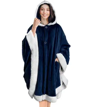 2020 M. Žiemos Pliušinis Antklodė Skaros Suknelė Homewear Sleepwear Suaugusiųjų Unisex Mados Kalėdų Hoodies Gobtuvu Apsiaustu, Naktiniai Drabužiai