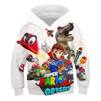 2020 Mario žaidimai Rudenį, žiemą karšto pardavimo vaikai Palaidinukė Vaikai Hoodies Marškinėliai ilgomis Rankovėmis Super Mario Megztinis poliesteris hoodies