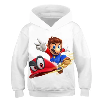 2020 Mario žaidimai Rudenį, žiemą karšto pardavimo vaikai Palaidinukė Vaikai Hoodies Marškinėliai ilgomis Rankovėmis Super Mario Megztinis poliesteris hoodies