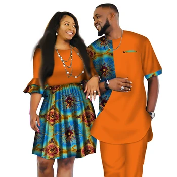 2020 metų Vasaros Afrikos Drabužiai Moterims, Poroms Suknelė Ir Vyrų Marškinius, Šeimos Drabužius Poros Tradicinių Drabužių Meilužis SL3580