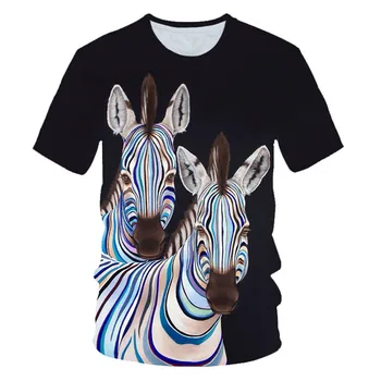 2020 metų Vasaros Vaikai 3D T-marškinėliai Berniukams, Mergaitėms Gyvūnų Zebra Fortepijono Klavišus, Tigras, Leopardas Spausdinti marškinėliai Vaikams Harajuku Stilius Tshirts Viršūnės