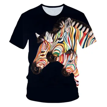 2020 metų Vasaros Vaikai 3D T-marškinėliai Berniukams, Mergaitėms Gyvūnų Zebra Fortepijono Klavišus, Tigras, Leopardas Spausdinti marškinėliai Vaikams Harajuku Stilius Tshirts Viršūnės