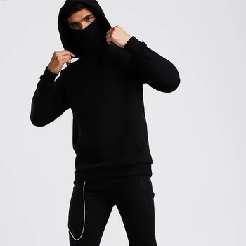 2020 naujas hoodie vyrų veido kaukė medvilnės palaidinukė sporto vientisos spalvos ilgomis rankovėmis žiemos gobtuvu palaidinukė vyriški drabužiai