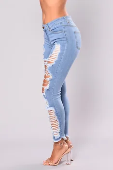 2020 Naujas Moterų vasarą kankina džinsai mados liesas ruožas džinsai gatvės hipster drabužius džinsinis pieštuko kelnes S-3XL lašas laivybos