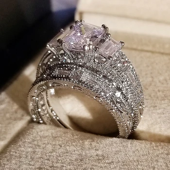 2020 naujas prabangus turas 925 sterlingas sidabro vestuvių žiedas rinkinys moterims lady jubiliejų dovana, papuošalai urmu parduoti Juodasis penktadienis R5833