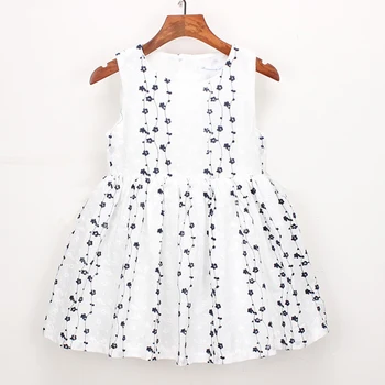 2020 Naujas Vasaros Baby Girl Šalis Suknelė Vaikai Gėlių Suknelės Siuvinėjimo Princesė Suknelė Baltos spalvos Kostiumai, vaikiški Drabužiai