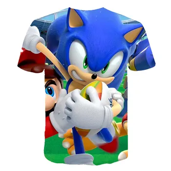 2020 Naujausias Vaikų Drabužius, Sonic Ežys T-shirt Juokingi marškinėliai Vaikams, Cartoon Marškinėlius Baby Mergaitės Berniukai Drabužių Vasaros Viršūnes