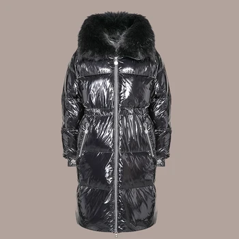 2020 Nauji Aukštos Kokybės Žiemos Striukė Moterims Storio Parko Plus Size Ilgi Kailiniai su Gobtuvu Žiemos paltai Europos stiliaus Šiltas Outwear