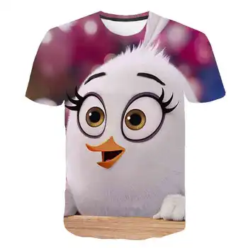 2020 naujų vaikų 3D atspausdintas piktas paukščių filmas vaikams mados atsitiktinis apvalios kaklo trumpomis rankovėmis T-shirt vasaros asmenybės streetwear