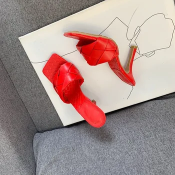2020 New Cross Austi Butas Šlepetės Moterims Aikštėje Kojų Juoda Raudona Tinklelio Dizaineris Vasaros Bateliai Moteris Atsitiktinis Zapatos De Mujer