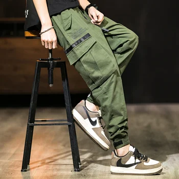 2020 Vyrų Juodos Kelnės Atsitiktinis Prarasti Sekti Kelnes Japonų Stiliaus Kelnės Harajuku Streetwear Jogger Kelnės