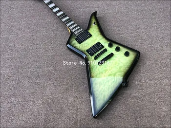 2020High kokybės elektrinė gitara su žalia quilted maple Top,specialios formos gitara rose medienos fingerboard,Nemokamas pristatymas!