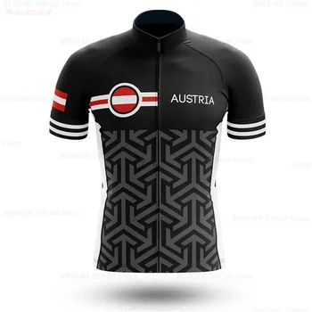 2021 Austrija Dviračių Džersis Vasaros vyriški trumpomis Rankovėmis Dviratį Drabužiai, Marškinėliai Black MTB Quick Dry Dviračių Dėvėti Ropa Ciclismo Hombre