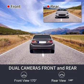 2021 NAUJAS Dash Cam Dvigubo Objektyvo Vaizdo įrašymo 3.2 Colių HD 1080P Loop Įrašymo Dashcam Registratorius Naktinio Matymo G-Sensorius Automobilių Fotoaparatas