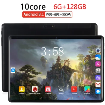 2021 Naujas Tablettle Pocket PC 2.5 D Akinius Grūdintas telefoną, Tabletės 10 colių Android 8.0 1280 x 800 128 GB ROM Tablet PC 6GB Ram, 5MP