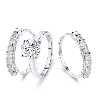 2021 naują atvykimo 925 sterlingas sidabro, 3 vnt vestuvės vestuvinis žiedas rinkiniai moterims piršto mados juosta asmeninį R4324b