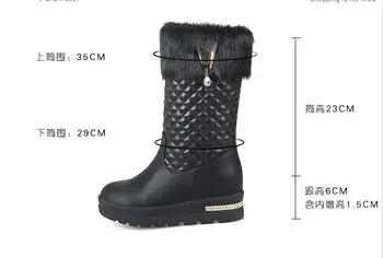 2021 Naują atvykimo sniego batai, kalnų krištolas moterų bateliai, storas kailis šilti žieminiai batai Dirbtiniais kailiais Vidurio Blauzdos batai moterims k879