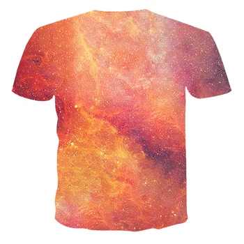 2021 tamsią Naktį Žvaigždėtą Dangų, Vasarą, vyriški Star 3D Print T-Shirt Mados Apvalios Kaklo Laisvalaikio Prekės Gražus Tee Gali Būti Pritaikyti