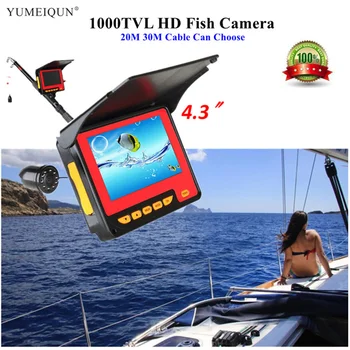 20M 30M HD 1000TVL Žuvų Ieškiklis Povandeninis Ledo Žvejybos Žuvų Kamera 4.3