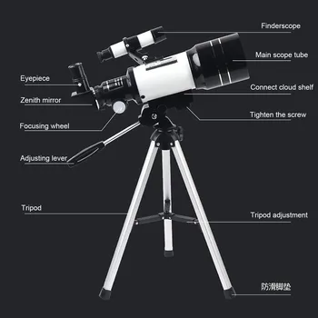 20mm Refraktoriumi Mount Teleskopas Su Trikoju Ieškiklio Aprėptis Teleskopas Reflektorius, Niutono Lazerio Collimation Astronomijos Monokuliarai