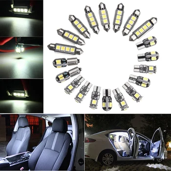 20Pcs Automobilių, LED Lemputes, Interjero Rinkinio e bagažo skyriaus Durų Plokštė Šviesos Super Šviesus Canbus Klaidų Interjero Lempos BMW 5 Serija E39 M