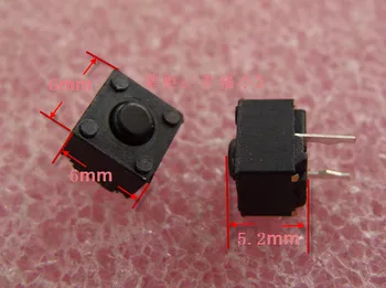 20pcs/daug originalių HUANO 2 kvadratinių pėdų pelės mikro jungiklis 6 * 6 * 5.2 mm gali naudoti vidurinį mygtuką Deathadder 2013
