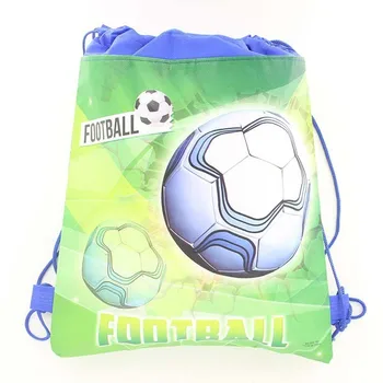 20pcs Futbolo tema neaustinės medžiagos maišelis audinio kuprinė vaikui keliauti mokyklos maišą apdailos mochila raišteliu dovanų maišelis