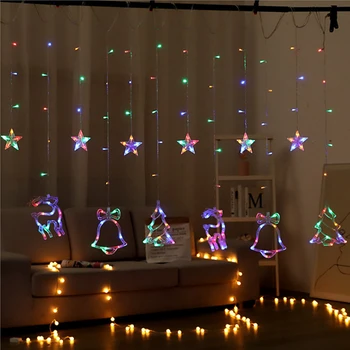 220V LED Star Noras Varpai Užuolaidų Šviesos Kalėdų Eglutės Girlianda 