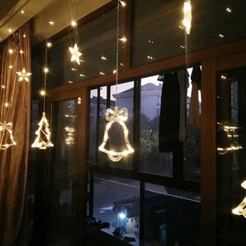 220V LED Star Noras Varpai Užuolaidų Šviesos Kalėdų Eglutės Girlianda 