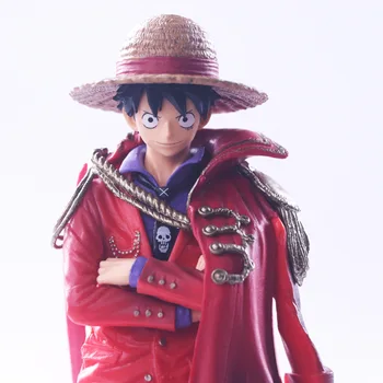 25cm Anime One Piece Luffy Pav Raudonas Apsiaustas Veiksmų Skaičiai Luffy PVC Kolekcijos Modelis Paveikslas Žaislai, Su dėžute