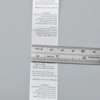 25mm 1inch Užsakymą dizaino baltos spalvos drabužių skalbimo priežiūros etiketės Satino drabužių dydis žymes skalbti etiketes roll nemokamas pristatymas